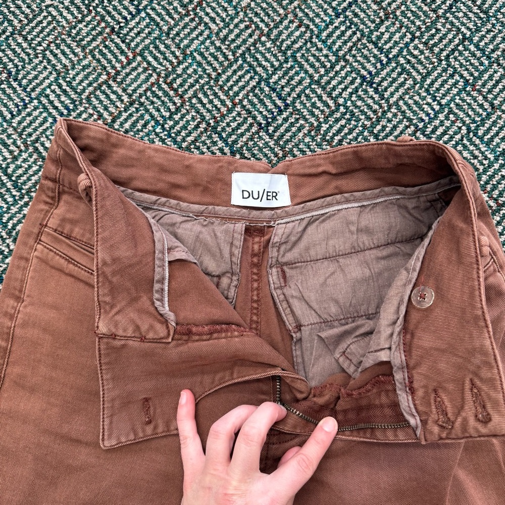 Wide Leg High-Rise Pants in Rust - Picture 3 of 6